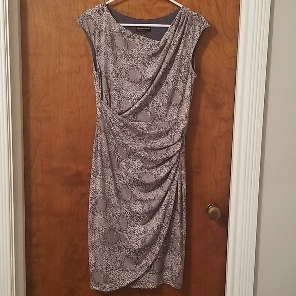 Snakeprint faux wrap dress